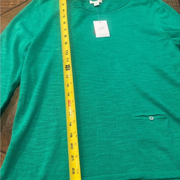 J. Jill NWT Surf Green Long Sleeve Tee. Linen cotton blend. Size small - Picture 9 of 13